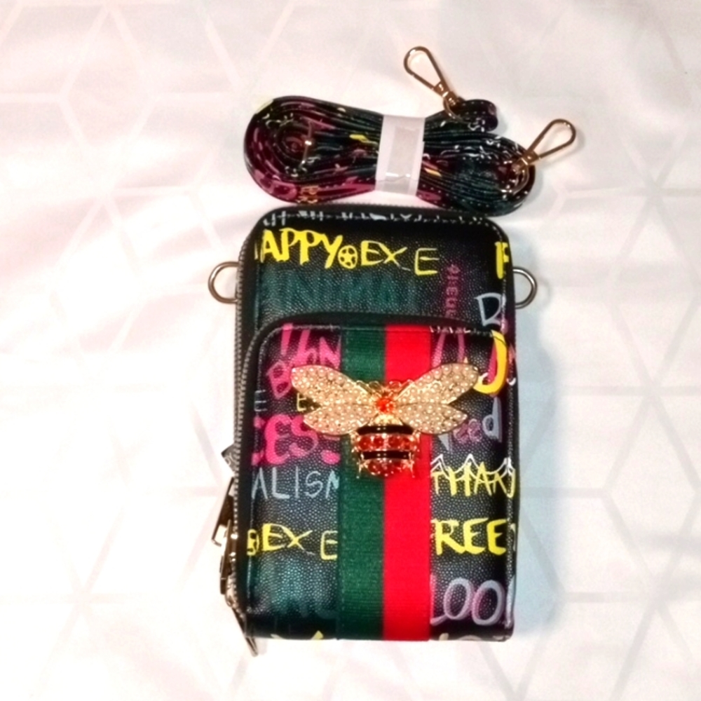 Black Graffiti Crossbody Bag
